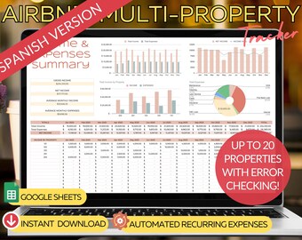 Spanish Airbnb Income Tracker: Multi-Property Google Sheets Template