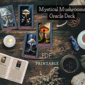 Baraja de oráculo Mystical Mushrooms: 36 cartas de oráculo inspiradoras con folleto complementario para el cuidado personal, la atención plena y la energía positiva