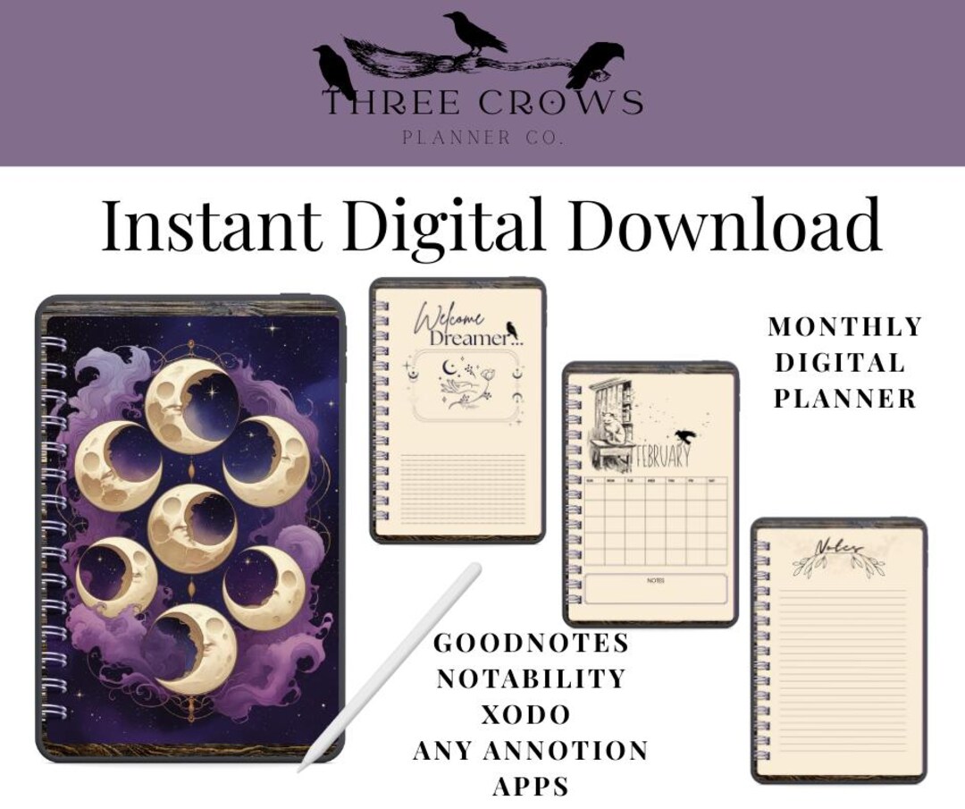 Keeper of the Phases Digital Planner | Witchy Goodnotes iPad Planner ...