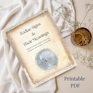 Vintage Zodiac Signs & Their Meanings | Astrology Sheet Bundle | Printable PDF Zodiac Guide | Celestial | A Quick Reference Guide