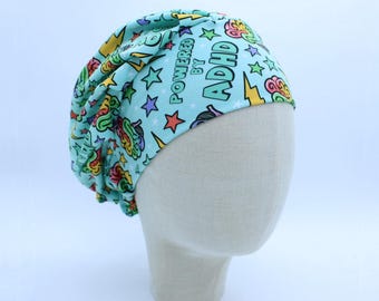 Hyped Brain on Double Brushed Poly in a Bouffant Style Scrub Cap