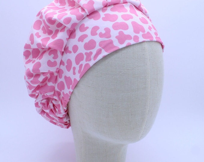 Hot pink cow print on double brushed stretch knit cotton in a etsy