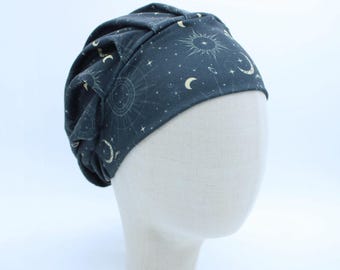 Astrology Night on Double Brushed Poly in a Bouffant Style Scrub Cap