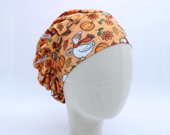 Autumn Geese on Double Brushed Poly in a Bouffant Style Scrub Cap