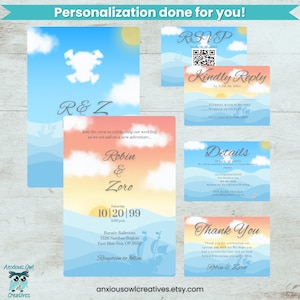 One Piece anime Inspired Wedding Invitation Set Printable