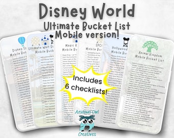 WDW Mobile Checklist Ride Attraction Theme Park Bucket List Updated