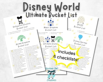 WDW Checklist Ride Attraction Theme Park Bucket List Updated