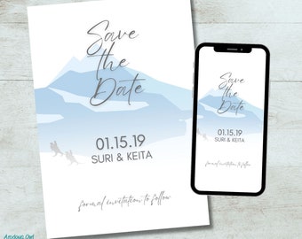 Winter Planet Star Wars Inspired Save the Date Set Printable & Digital E-invite