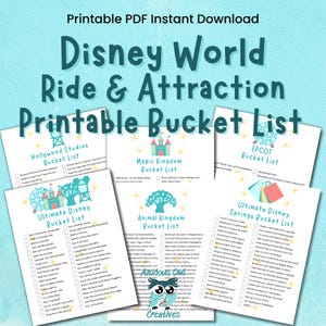 WDW Ride Attraction Theme Park Bucket List Updated