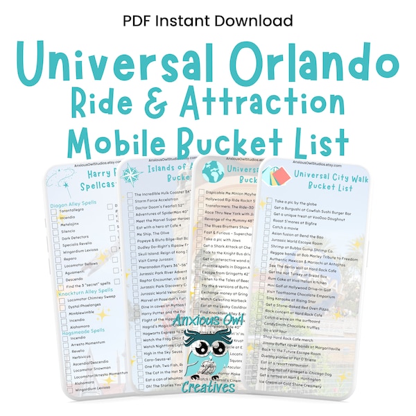 Universal Orlando Mobile Checklist Rides Attractions Updated