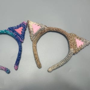 Handmade Crochet Cat Ear Headband Part 2 | Cute Anime Cosplay Headpiece | Customizable Color Options
