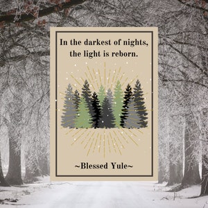 Druckbare Yule-Grußkarte - Feiern Sie die Yule-Saison mit herzerwärmenden Grüßen - Wicca-Grußkarte - Yule - Last Minute Card