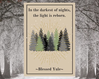 Printable Yule Greeting Card - Celebrate the Yule Season with Heartwarming Greetings - Wiccan Greeting Card - Yule - Last Minute Card