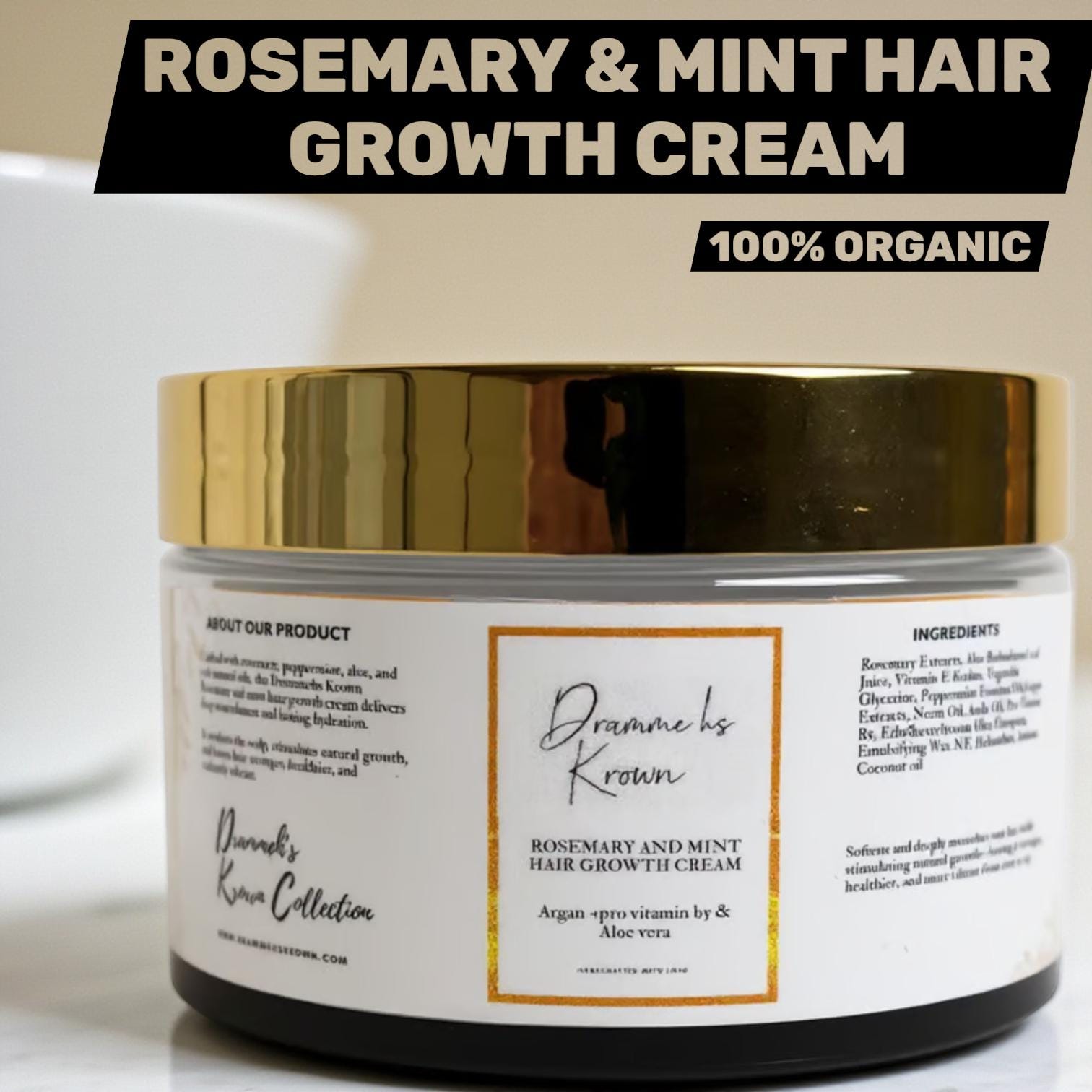 Natural Hair Growth Cream - Stops Shedding, Thickens Edges