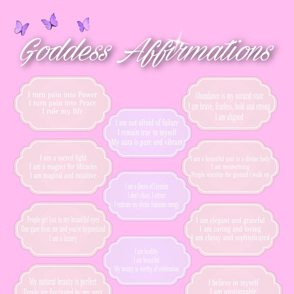 Goddess Affirmations, Feminine Energy, Beauty, Manifestations