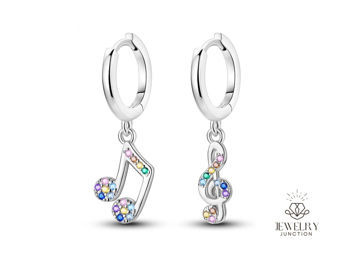Musical Note Hoop Colored Music Note Hoop Earrings, Back to School Gifts, Music Theme 925 ...