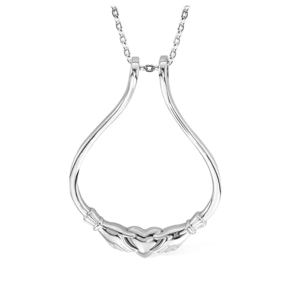 Collier porte bague avec coeur de Claddagh, gardien de bague en argent sterling, porte-collier bague de mariage de fiançailles vintage, cadeau pour femme infirmières