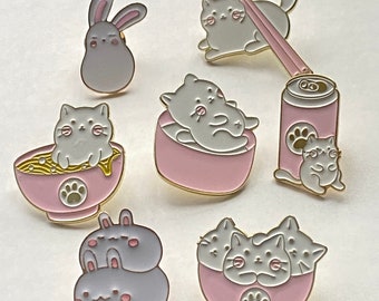 Cute Bunny Rabbit Cat Kitty Pin Brooches