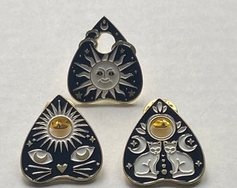 Spooky Astrological Planchette Pin Brooches