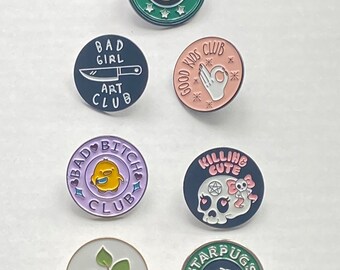 Positivity Quote Round Pin Brooches