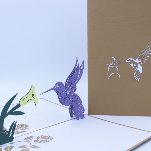 Cardinal Bird 3D pop-up greeting card - Gift for Nature Lover - Beautiful Handmade Card.