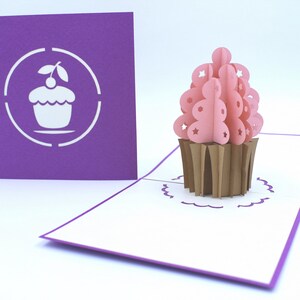 Carte de vœux 3D Cupcake, Cadeau, Gâteau d'anniversaire, Carte d'anniversaire faite main, Carte de quilling, Carte artisanale