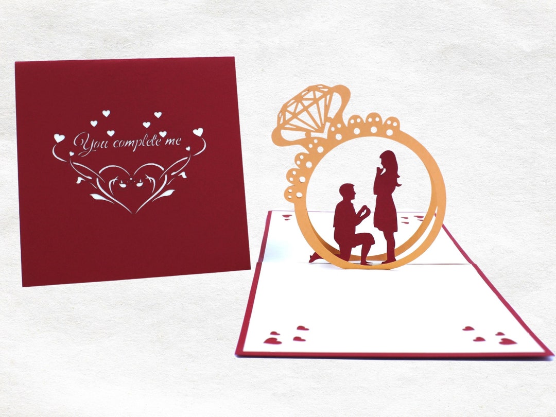 3D Pop-up Marriage Proposal Card With Ring – Romantic Handmade Card ...
