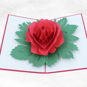 Belle Carte de Vœux 3D Pop-Up Fleur de Rose - Cadeau - Fleur en Vase, Roses - Carte Pop-Up Fleur Fait Main - Carte en Quilling