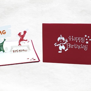 Carte de vœux 3D amusante Joyeux Anniversaire, Joker, Clown, Cadeau, Carte d'anniversaire faite main, Carte de quilling, Carte artisanale