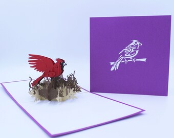 3D pop-up greeting card maternal/paternal love, gift, Mom, Dad, Appreciation, Parents, Craft card with pop-up bird&#39;s nest