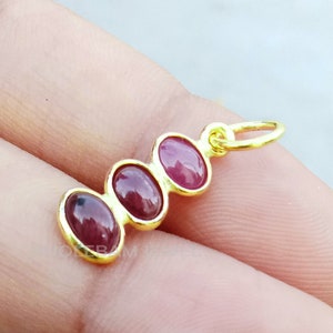 Ruby gold Charm  Pendant  ,18k Gold Pendant, Solid Gold Pendant, Handmade Gold Charm, Gold Charm Pendant, Gold Charm, Dainty Gold Pendant