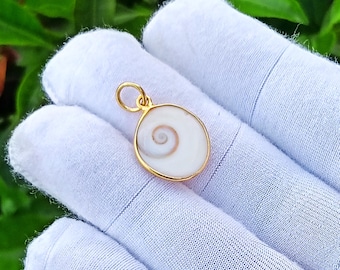 Handgefertigter Anhänger mit Shiva-Auge aus 18-karätigem Massivgold – Natürlicher Edelstein, 18-karätig punzierter Feinschmuck