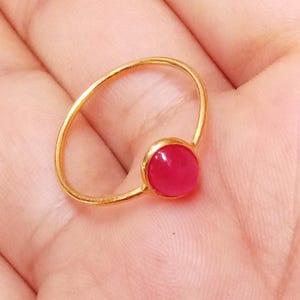 Ruby Gold Ring,18kt Gold Ring ,Gemstone ring ,Solid 18kt Gold Ring ,Handmade jewelry, Natural Pink Ruby Ring ,Gift for Her