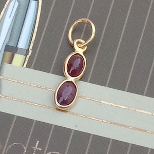 Ruby gold Charm  Pendant  ,18k Gold Pendant, Solid Gold Pendant, Handmade Gold Charm, Gold Charm Pendant, Gold Charm, Dainty Gold Pendant