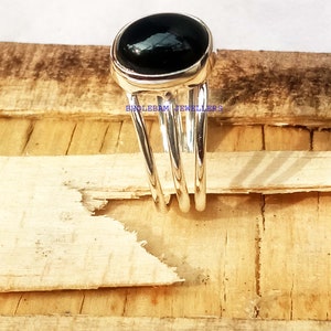 Onyx Silver Ring, Gemstone Ring, Solid 925 sterling silver Ring, Handmade Ring, Statement Ring, Natural Black Onyx Ring, Gift For Her