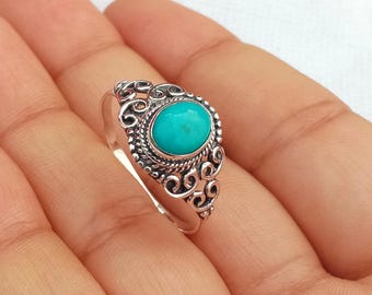 Turquoise Gemstone Ring: Handmade 18K Gold & Sterling Silver Statement Ring