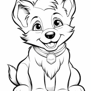 Cute Dogs Coloring Pages for Kids, Instant Download, PDF Print - Etsy