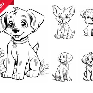 Cute Dogs Coloring Pages for Kids, Instant Download, PDF Print - Etsy