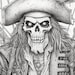 Zombie Pirates Coloring Book for Adults and Kids, Grayscale Coloring ...