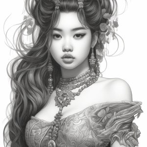 Princesses of the world coloring pages for adults and kids, digital download, gift