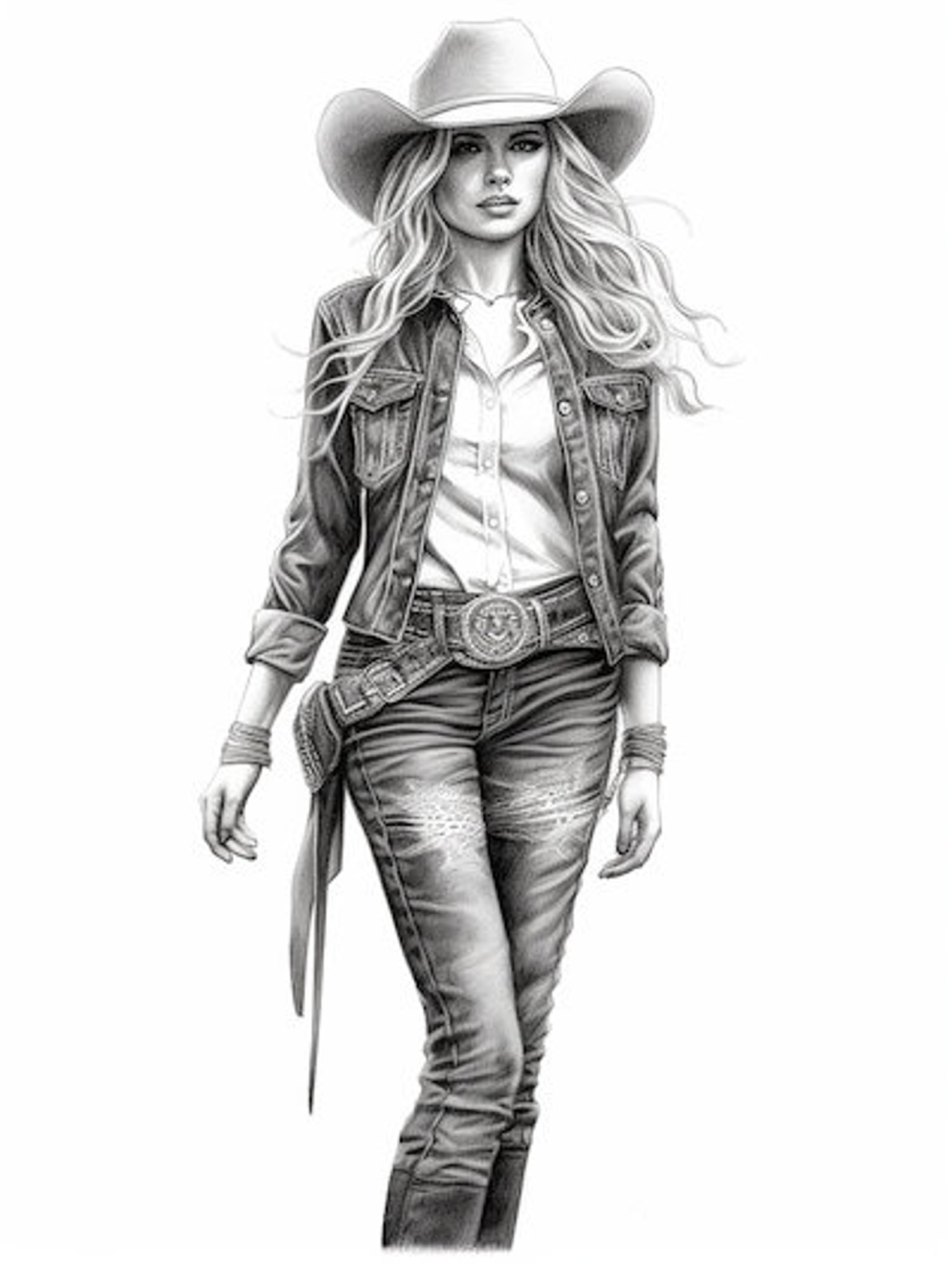 Beautiful Cowgirls Coloring Book for Adults and Kids - Etsy