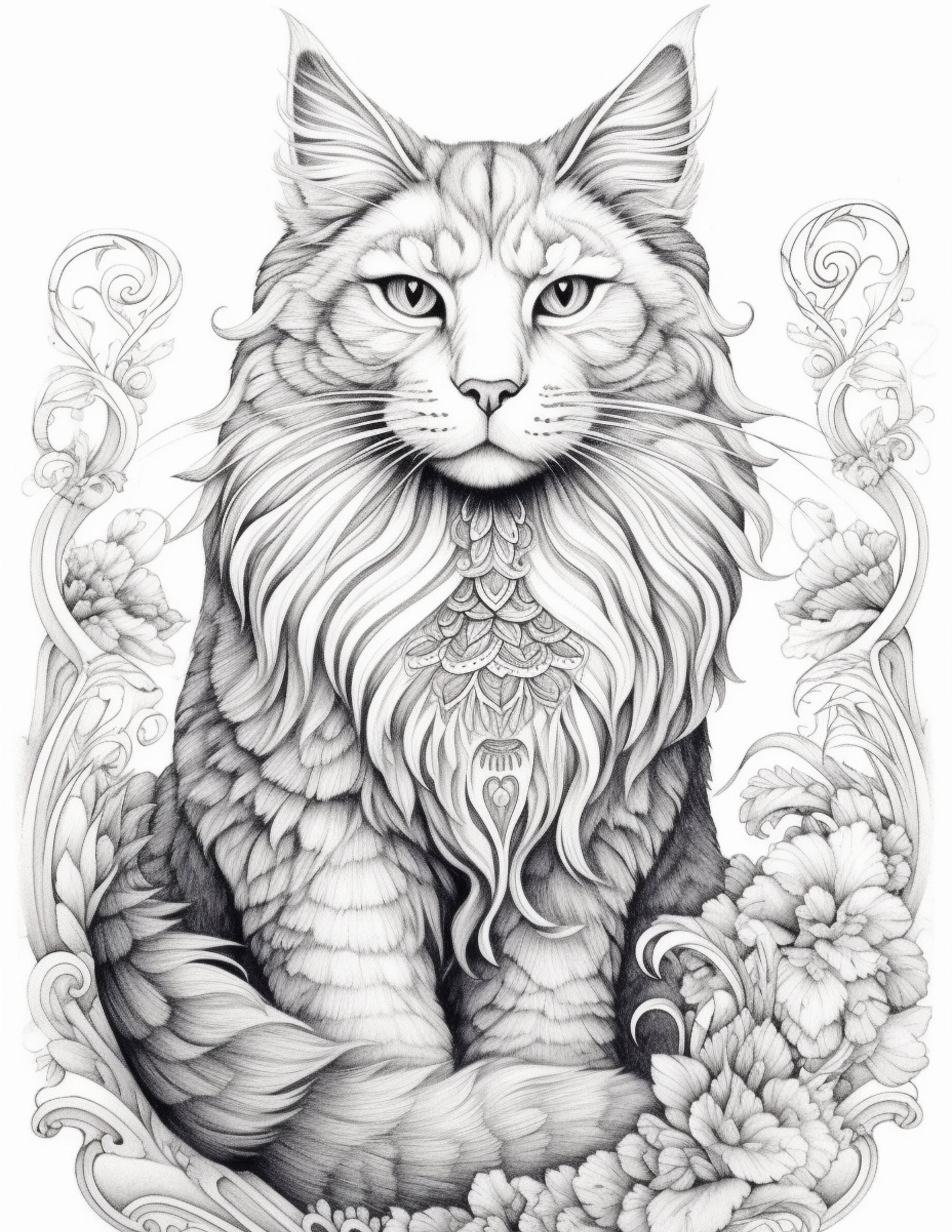 Cats Coloring Pages Printable Adults Kids Coloring Book - Etsy