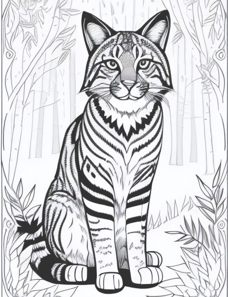 North American Animals Coloring Page Adults Kids Download Etsy