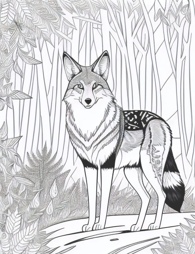 North American Animals Coloring Page Adults Kids Download Etsy