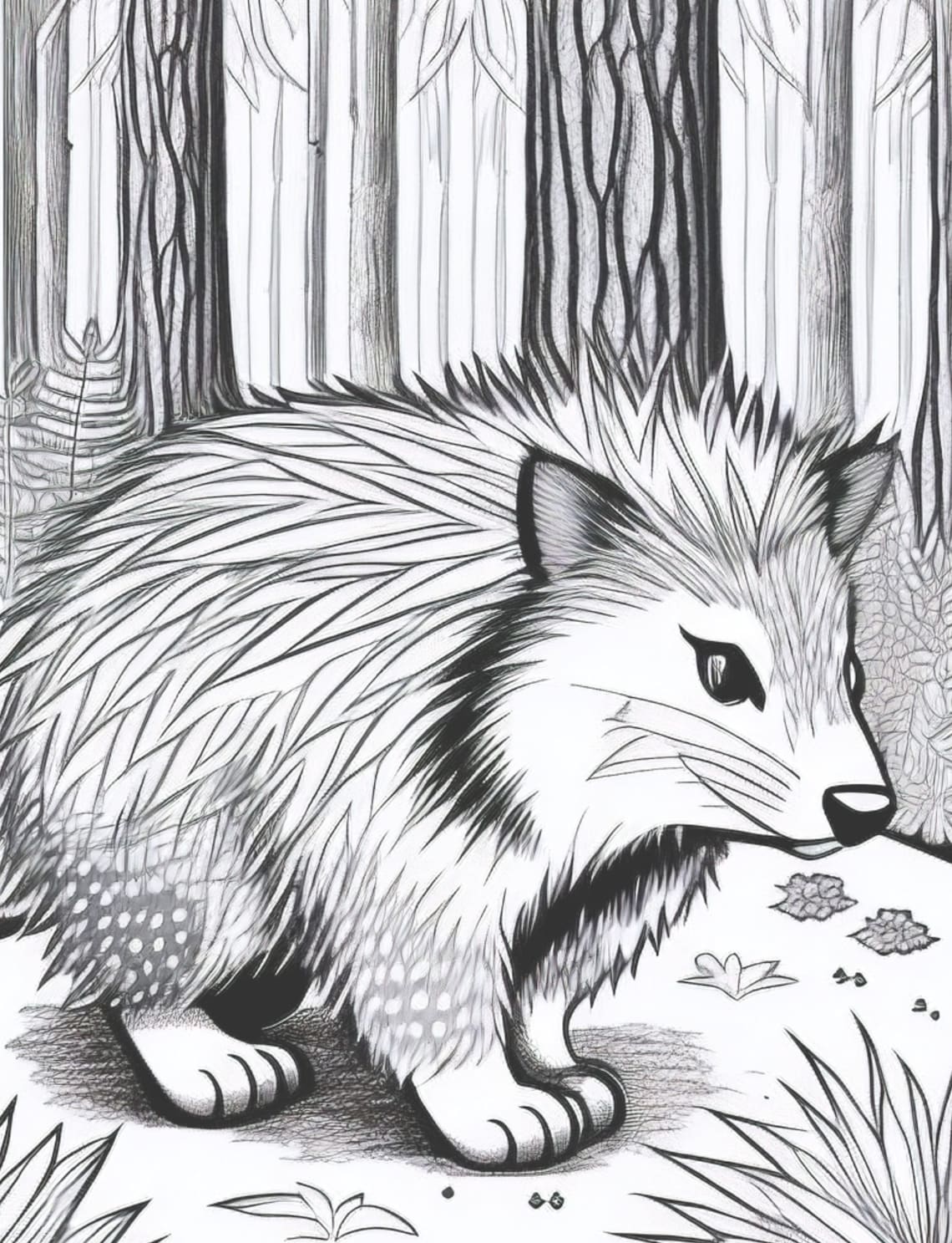 North American Animals Coloring Page Adults Kids Download Etsy