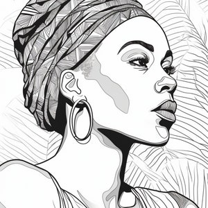 Black Woman Coloring Pages, Printable PDF, Beautiful African American ...