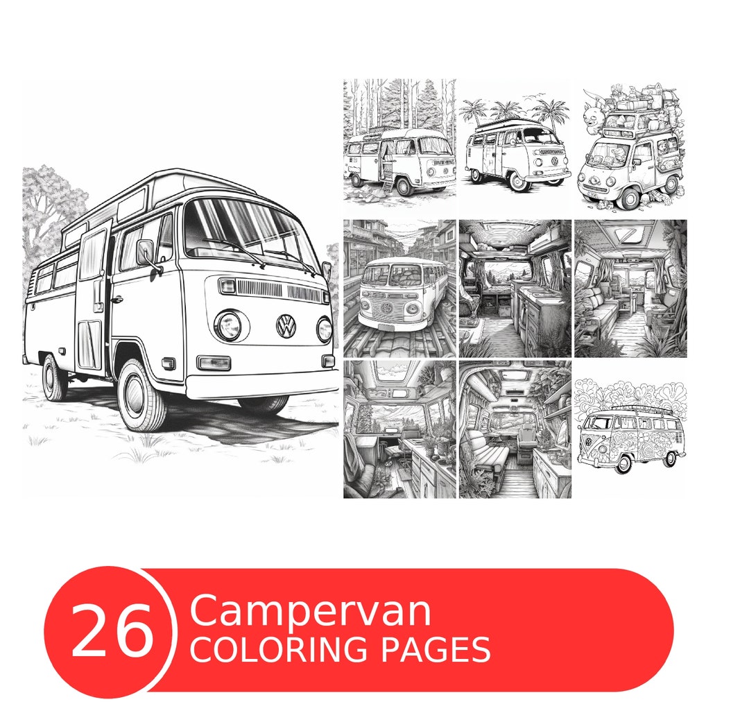 10 Campervan Coloring Pages Printable for Adults: Unleash Your Inner Artist on the Road