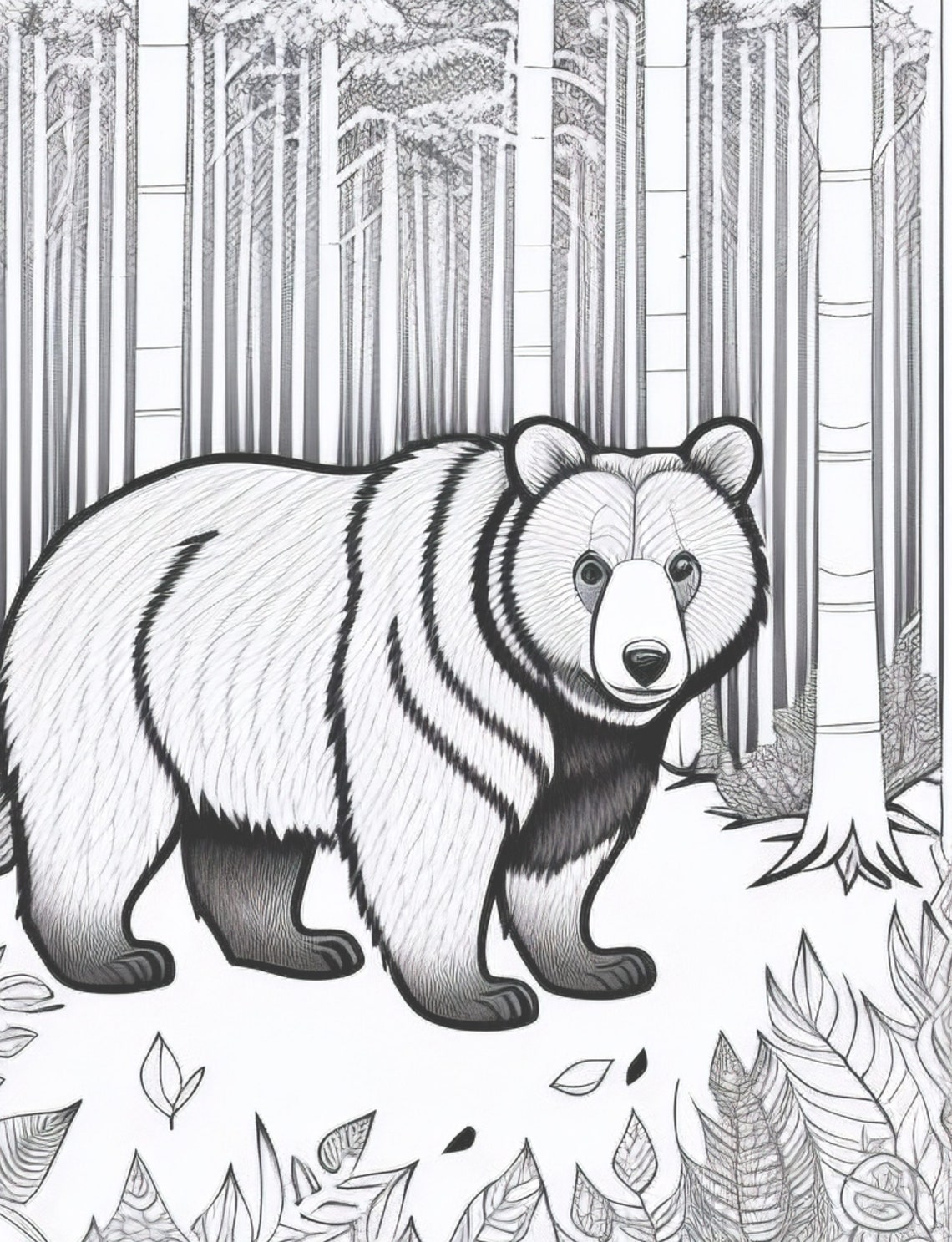 North American Animals Coloring Page Adults Kids Download Etsy