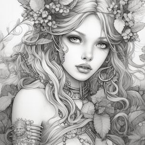 60+ Waldfeen Mädchen Malseiten für Fantasy Anime Fans Erwachsene Kinder - zum sofortigen Download - Graustufen Malseiten - Geschenk zum Entspannen