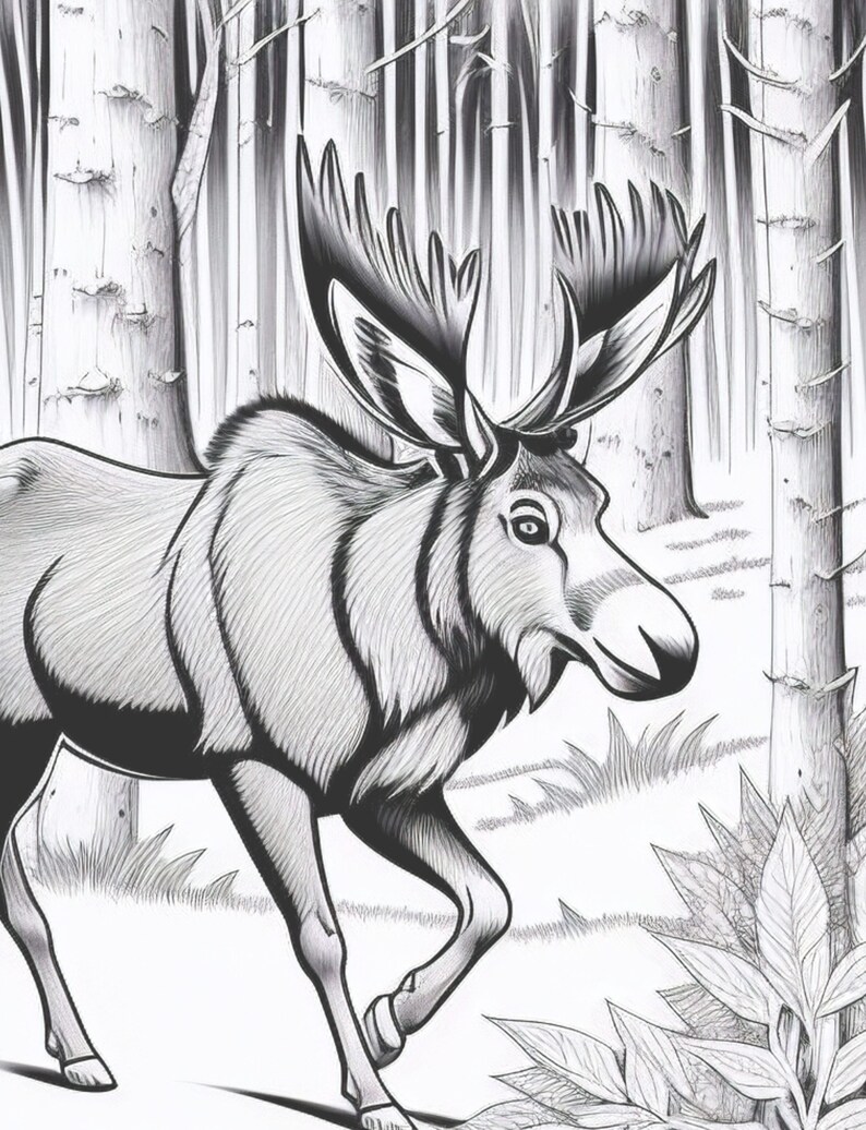 North American Animals Coloring Page Adults Kids Download Etsy